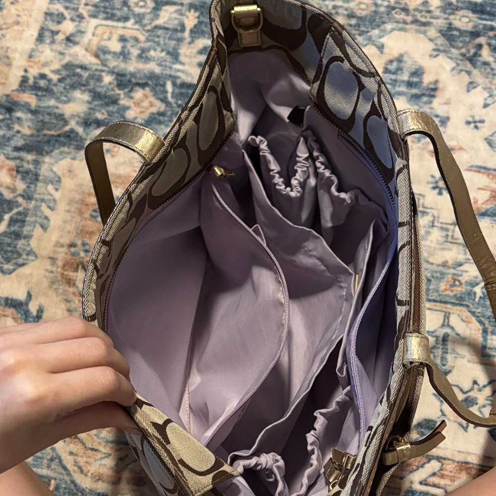 Coach Brown and Gold Signature Baby Bag - Picture 3 of 4